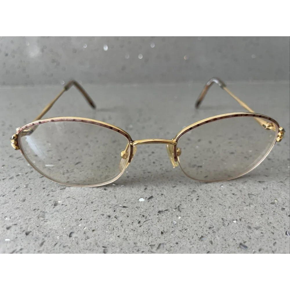 Diane Von Furstenberg 1559 GPK Eyeglasses Frames ONLY Gold 48-19-130 Half rim